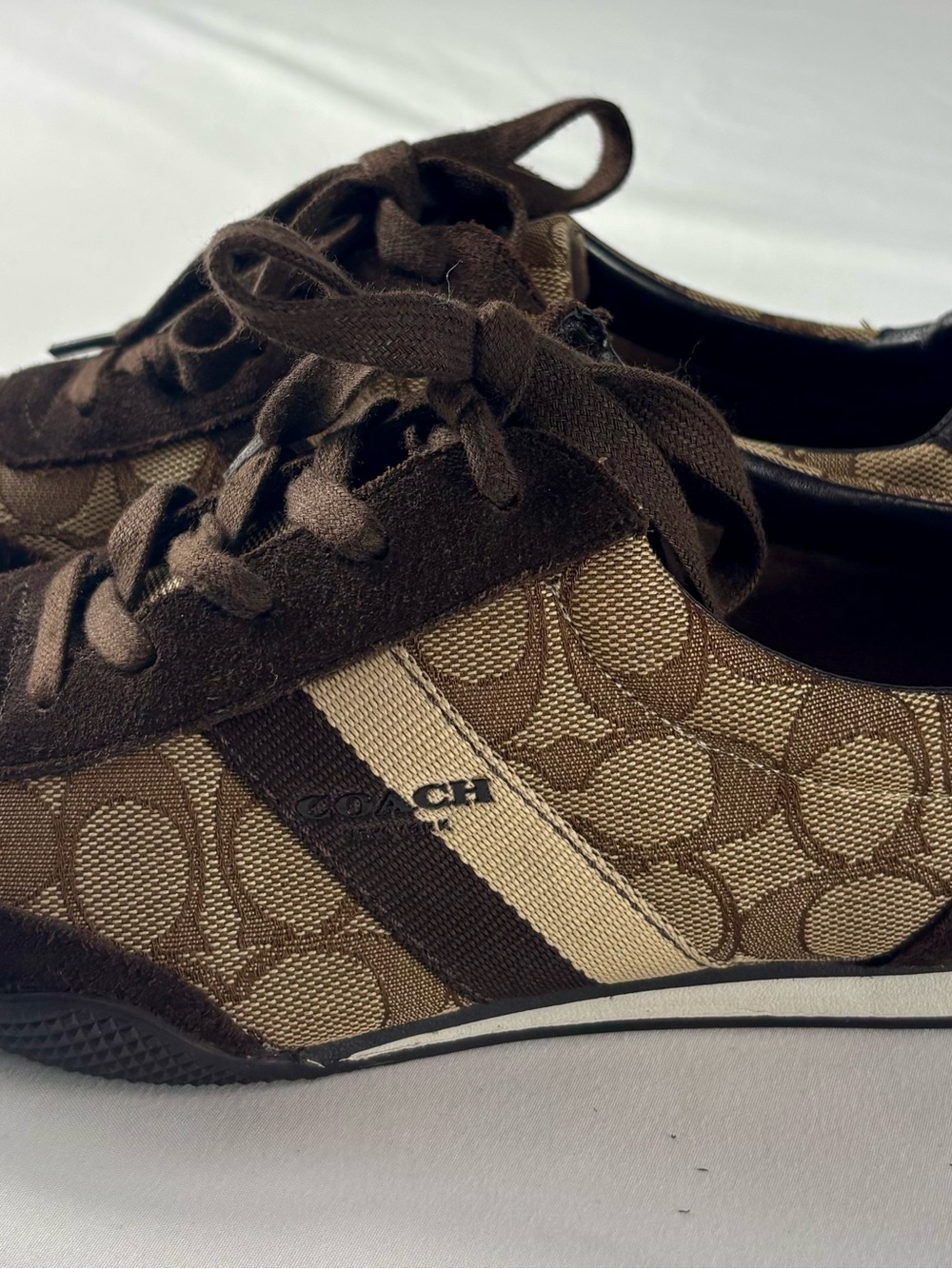Coach Signature and C Brown Jacquard Sneakers Size 6.5 - Picture 14 of 16